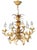 Vintage Gilt Metal Pineapple Leaf Chandelier, 1960s For Sale