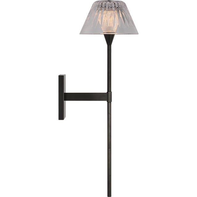 Visual Comfort Waterford for Visual Comfort Signature Blaze 19" Tail Sconce in Bronze with Clear Crystal For Sale - Image 4 of 15