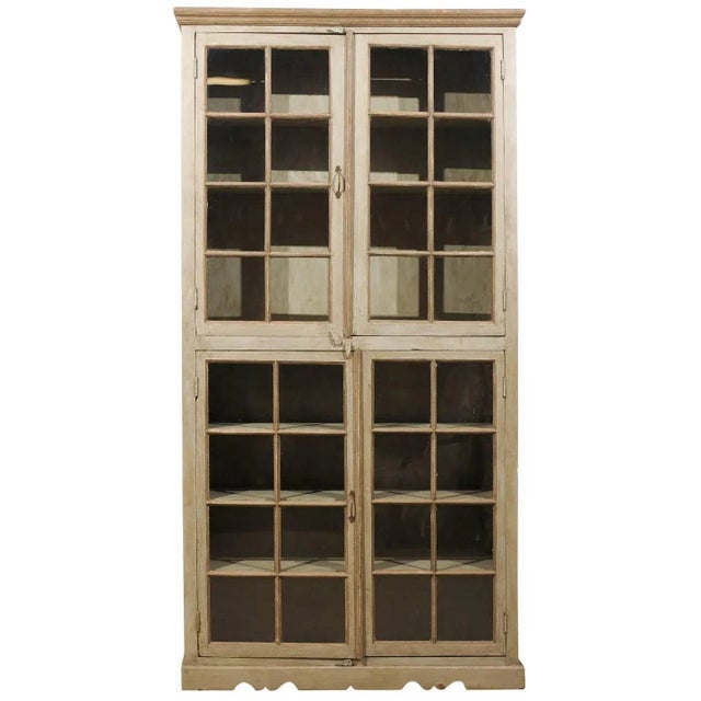 Mid-20th Century Painted Glass Door Cabinet For Sale - Image 11 of 11