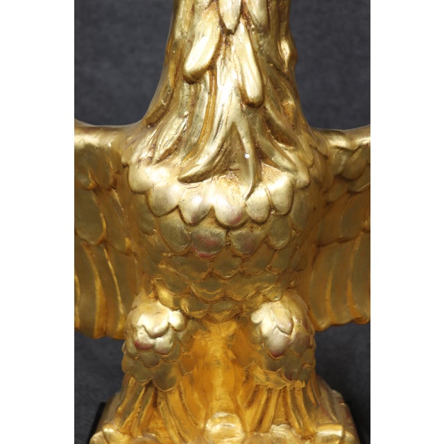 Fine Water Gilded George II Carved Walnut and Faux Marble Eagle Console Table For Sale - Image 10 of 11
