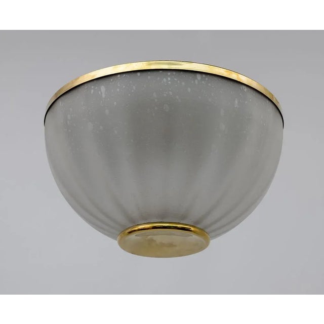 Gold Mid-Century Modern Murano Glass and Brass Ceiling Light, 1970s For Sale - Image 8 of 8