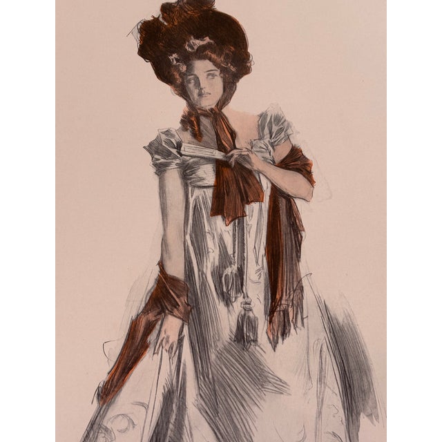 A Belle of the Olden Time by Howard Chandler Christy 1908 Chromolithograph For Sale - Image 4 of 7