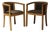 Vintage Danish Modern Oak Barrel Back Chairs | Scandinavian Lounge Armchairs Pair For Sale