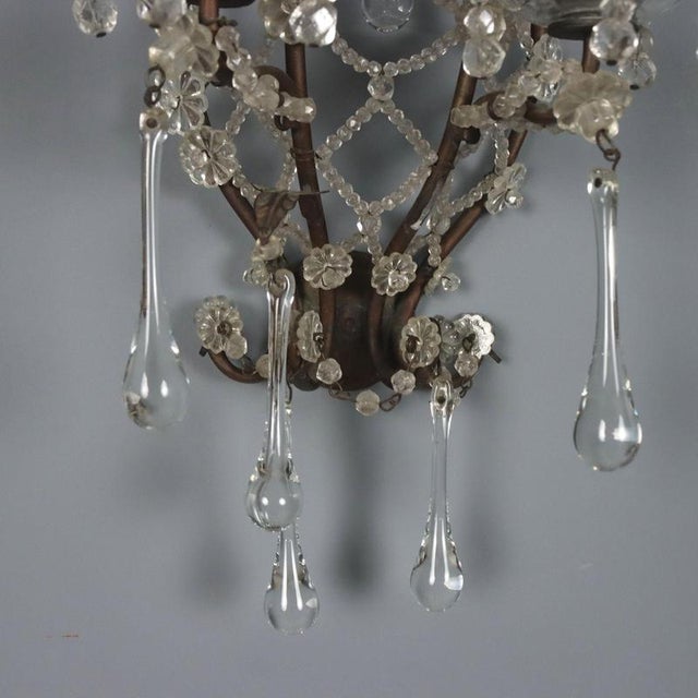 Metal Antique Wall Lamps in Burnished Metal, Italy, Set of 2 For Sale - Image 7 of 9
