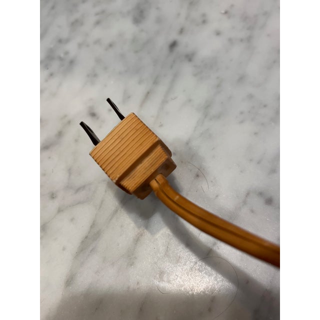 Blue Plaster Basketweave Coastal Style MCM Table Lamp For Sale - Image 8 of 8