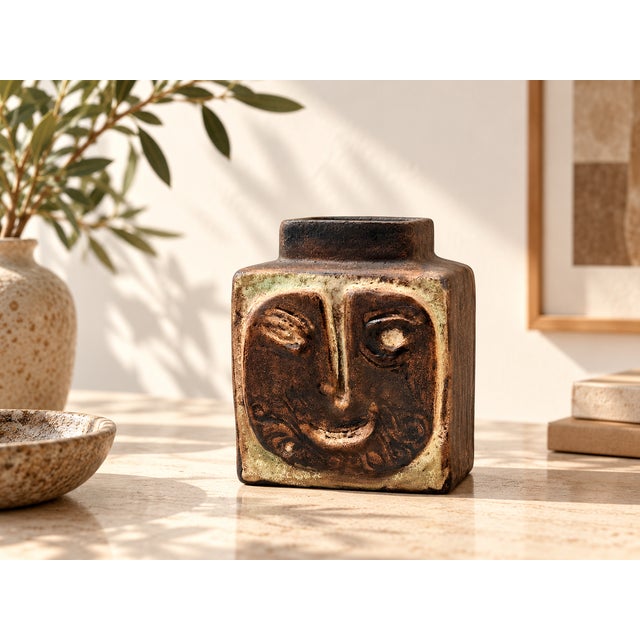 A striking studio ceramic vase, model v1, attributed to the german artist and ceramic designer helmut schäffenacker. the...