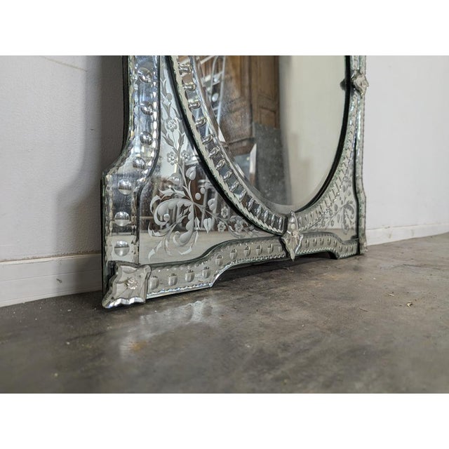 Vintage Venetian Silver Mirror For Sale - Image 5 of 6