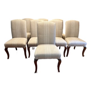 Set of 8 French Upholstered Dining Chairs For Sale