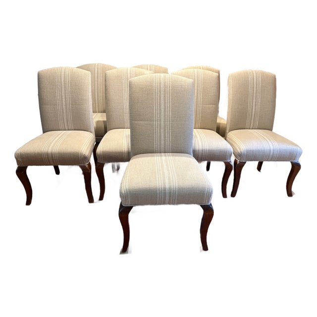 Set of 8 French Upholstered Dining Chairs For Sale