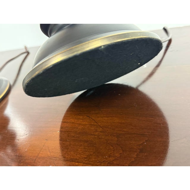 Stiffel Vintage Black & Brass Table Lamps , Pair For Sale - Image 12 of 12