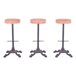 Mid-Century Tall Iron Bar Stools, 1960s, Set of 3 For Sale