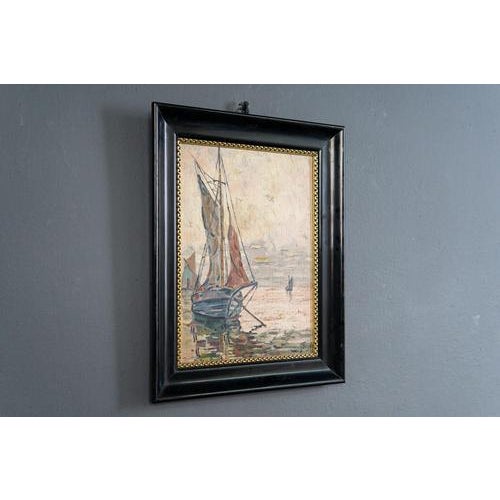 Object: Framed oil painting Period & Style: First half of the 20th century Features: - Elegant and decorative painting...