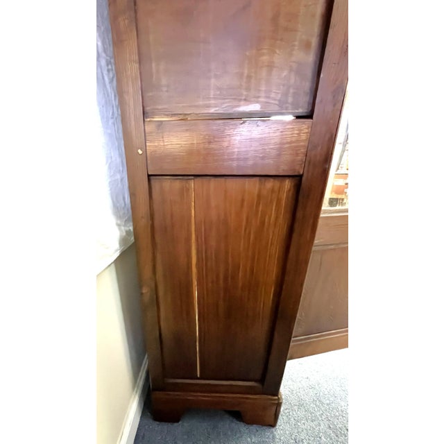 Brown 19th Century French Wood Storage Cabinet With Glass Doors and Lock For Sale - Image 8 of 12