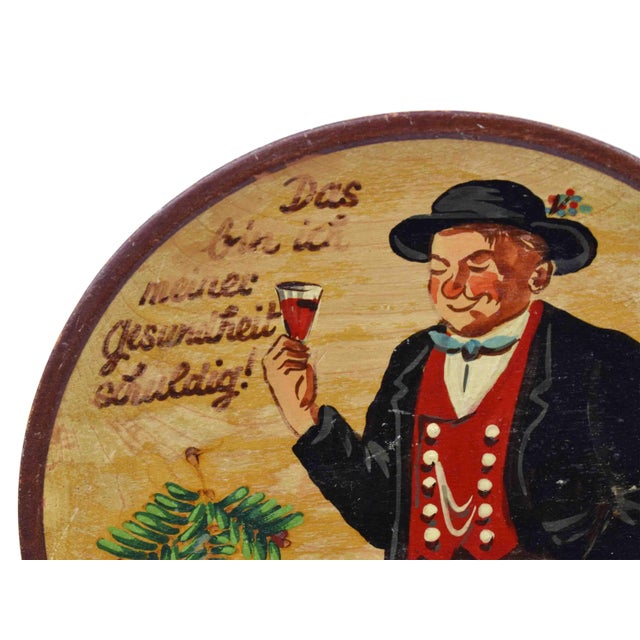 Add a touch of antique charm to your home with this exquisite Early 20th Century Hand Painted "Das Bin Ich Meiner...