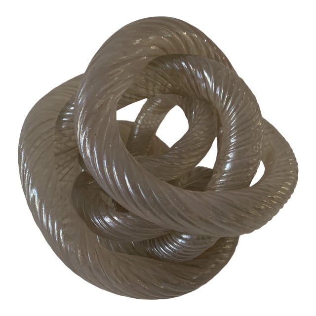 Mid 20th Century Twisted Rope Glass Knot Sculpture For Sale