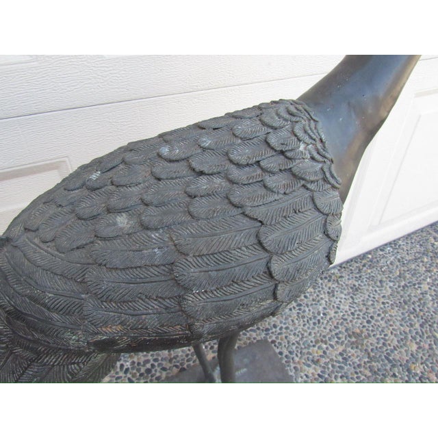 Pair of Bronze Garden Cranes For Sale - Image 10 of 11