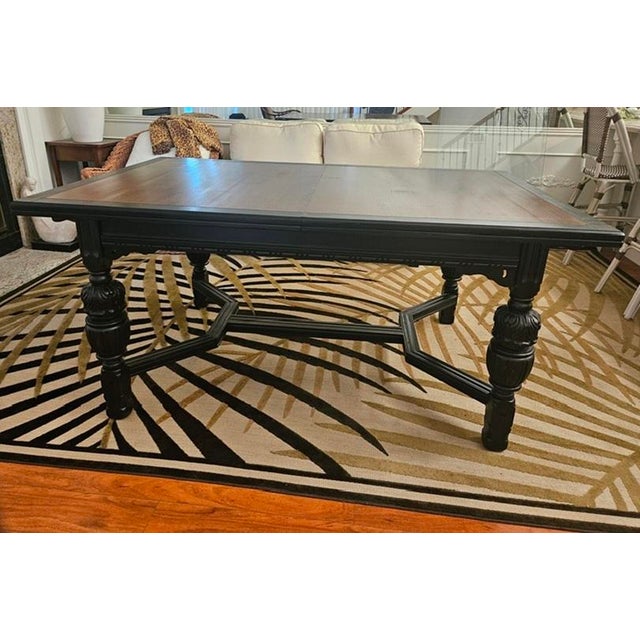 Mid 20th Century Stored 2 Leaf Dining Table 41" X 65" Expands to 102". Seating for 10. For Sale In Sacramento - Image 6 of 8