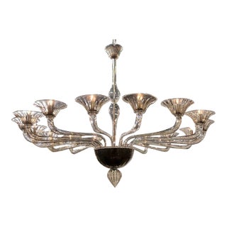 Large 16 Arm Murano "Fume" Glass Chandelier For Sale