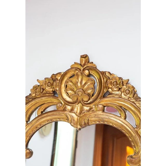 French Baroque Style Carved Giltwood Mirror, 1890s For Sale - Image 10 of 12