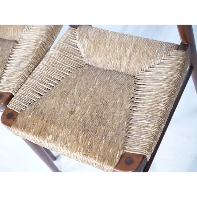 Teak Rush Chairs Model 351 by Georg Leowald for Wilkhahn, 1960s, Set of 6 For Sale - Image 9 of 18