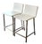 Cb2 Phoenix White Leather Chrome Counter Chair - A Pair For Sale - Image 10 of 12