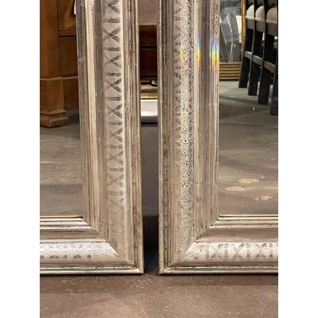 Vintage French Louis Philippe Mirrors With X Pattern- a Pair For Sale - Image 4 of 9