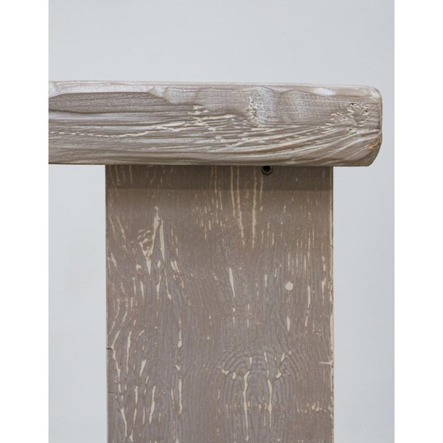 Completely handmade, it has a solid fir wood top and pinstriped poplar legs It was specially created in a Shabby dove-grey...