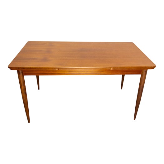 French Extending Teak Dining Table, Mid-20th Century For Sale