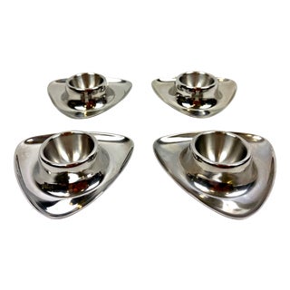 Bauhaus Egg Cups by Wilhelm Wagenfeld for WMF, 1970s, Set of 4 For Sale