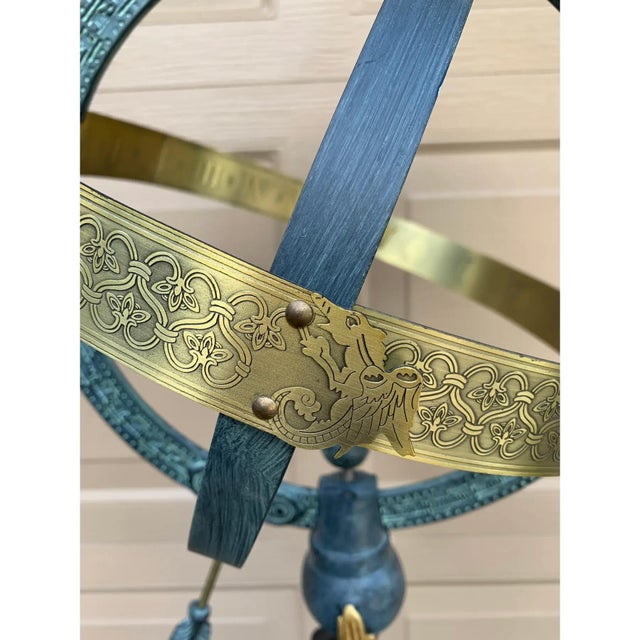 Vintage Coastal Mermaid & Dolphin Armillary Sundial, Palm Beach Garden Decor For Sale - Image 15 of 15
