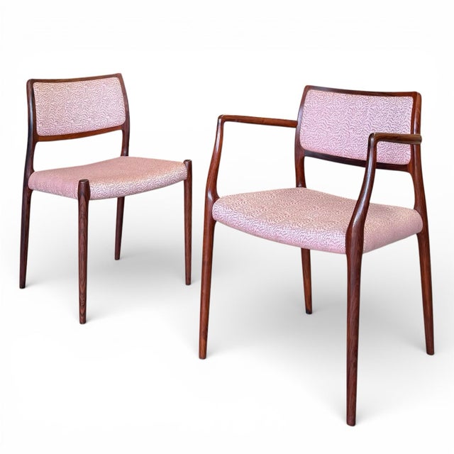 Niels Moller Mid-20th Century Danish Modern Dining Chairs in African Rosewood by Niels Møller - Set of 6 For Sale - Image 4 of 11