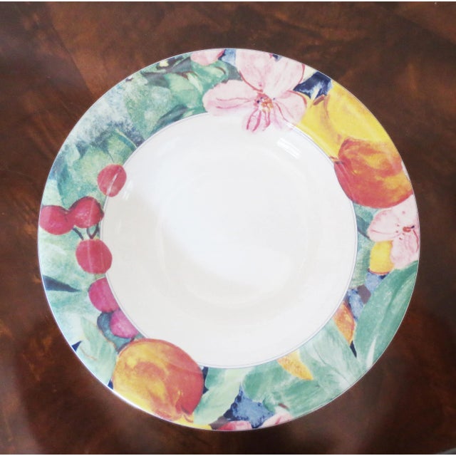 American 1990s Mikasa Maxima Exotic Garden Large Rim Soup Bowls- Set of 4 For Sale - Image 3 of 11