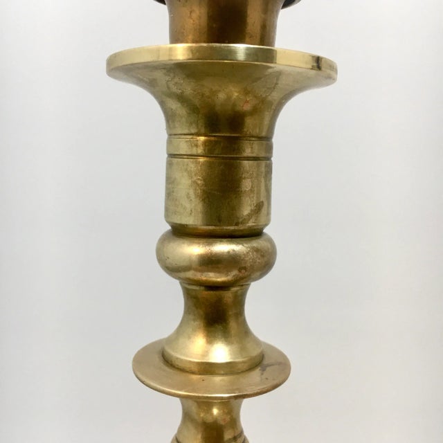 Pair of Solid Brass Candlesticks + Candle Followers Chairish