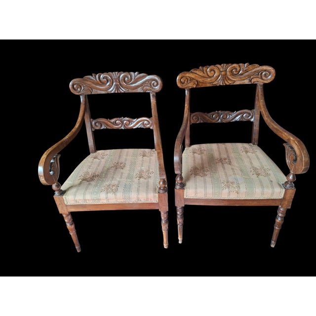 Charles X Style Armchairs in Wood, Early 1900s, Set of 2 For Sale - Image 9 of 18