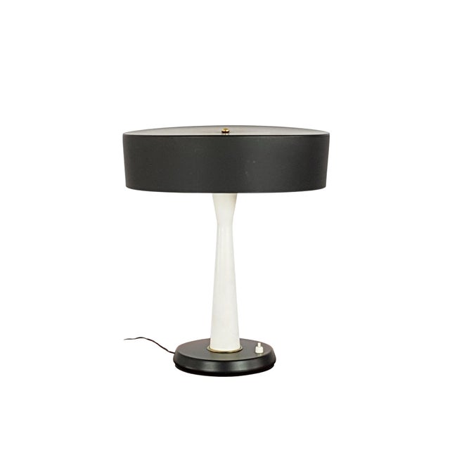 Mid-Century Modern Italian Metal and Brass Table Lamp, 1950s For Sale - Image 12 of 13