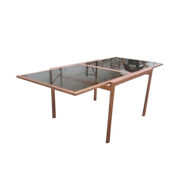 Mid-Century Modern Vintage Milo Baughman Style Extension Dining Table For Sale - Image 3 of 6