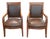 Pair of 19th Century French Fauteuils With Leather Upholstery For Sale