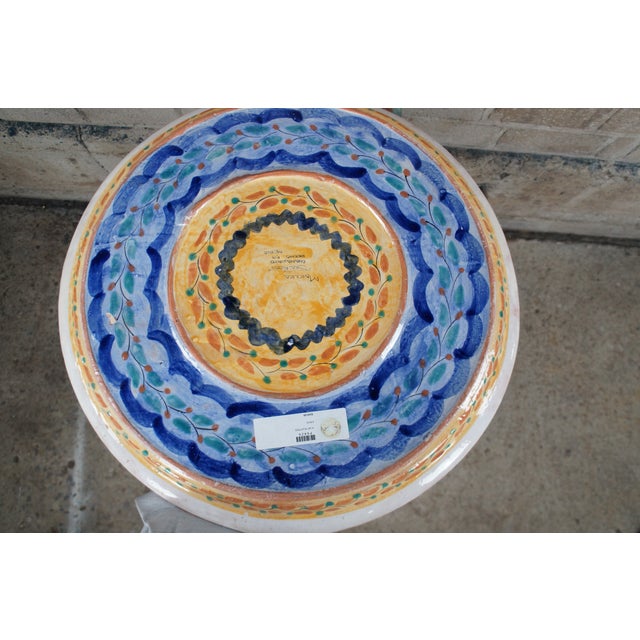 Vintage Mayolica Santa Rosa Mexican Fruit Flowers Still Life Stoneware Charger Plate For Sale - Image 9 of 10