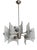 Mid-Century Modern Brutalist Chrome and Glass Chandelier by Kaiser Leuchten, 1970s For Sale