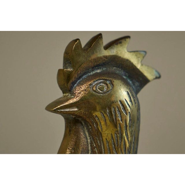 French Rooster Table Lamp in Brass and Rattan from Le Coq dOr, 1960s For Sale - Image 3 of 14