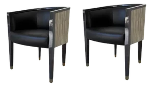 Jonathan Charles Terra Barrel Back Dining Chairs Pair