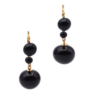 Victorian Mourning Drop Earrings, Set of 2 For Sale