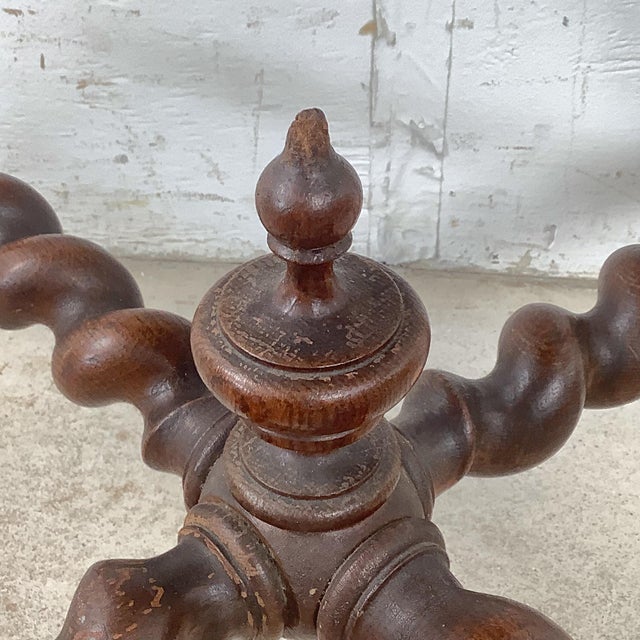 Antique Wooden Accent Table With Ball-and-Claw Feet For Sale - Image 13 of 18