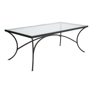 Elegant Black Steel Coffee Table For Sale