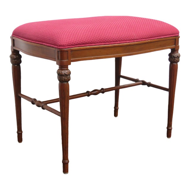 Early 1900s Vanity Stool Bench Ottoman For Sale