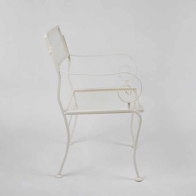 Vintage Iron Outdoor Dining Chairs W/ Metal Mesh Seats + Backs | Set of 8 For Sale - Image 9 of 14