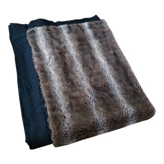 Custom Cashmere Lined Faux-Fur Throw For Sale