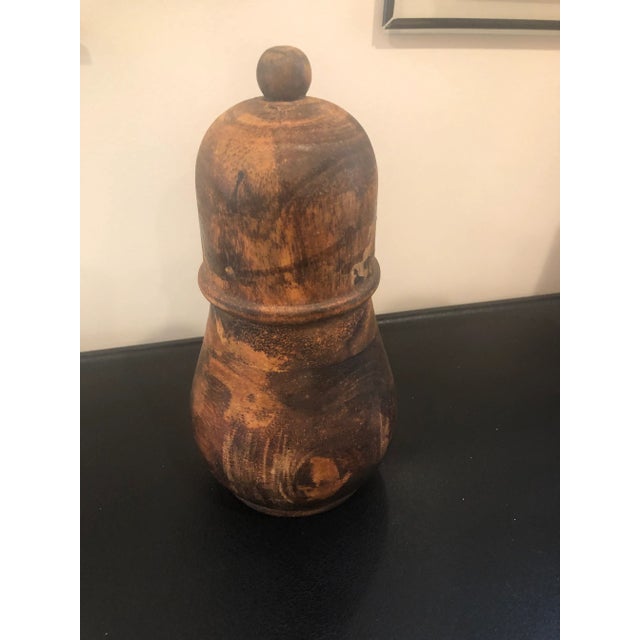 1920s Vintage Burl Wood Vessel For Sale - Image 5 of 5