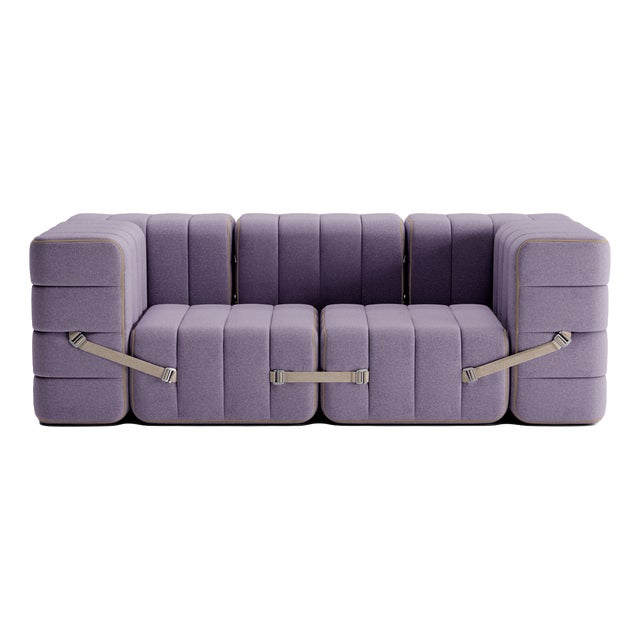 Curt Modular Set - Flexible 2-Seater with Armrests - Dama - 0039 (Lilac) by Ambivalenz, Set of 7 For Sale