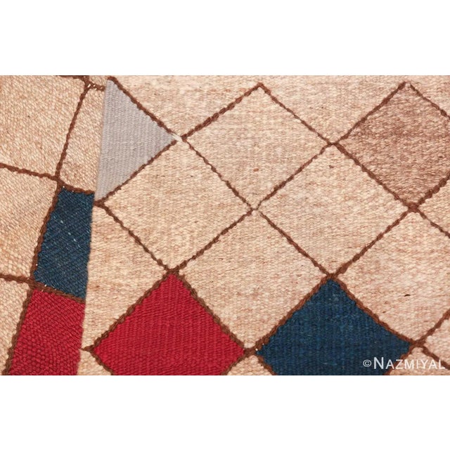 Textile Nazmiyal Collection Mid Century Modern Swedish Geometric Kilim Area Rug For Sale - Image 7 of 10
